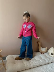 ÇİÇEK NAKIŞLI KOT PANTOLONLU 2 Lİ TAKIM